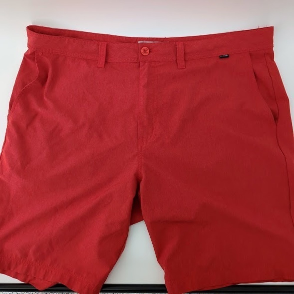 TravisMathew Shorts Mens 38 Red Performance Golf Chino Flat Front Stretch *READ*